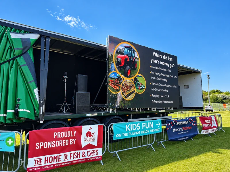 Outdoor rated LED video wall available to hire